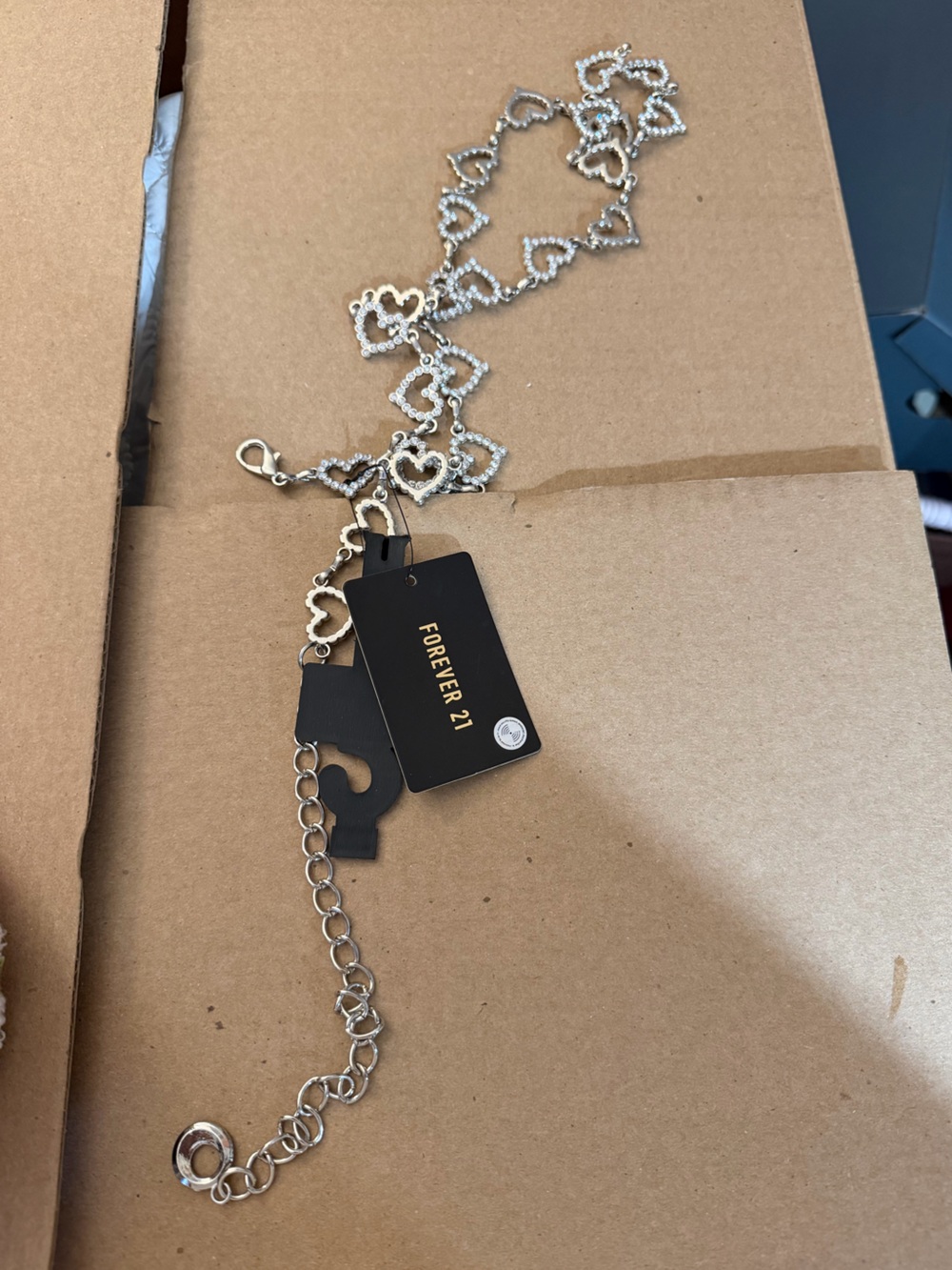 Forever 21 Silver Heart Link belt